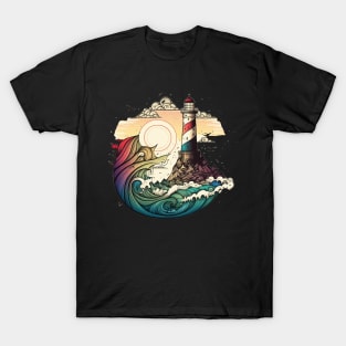 Lighthouse Colorful Art Creation V4 T-Shirt